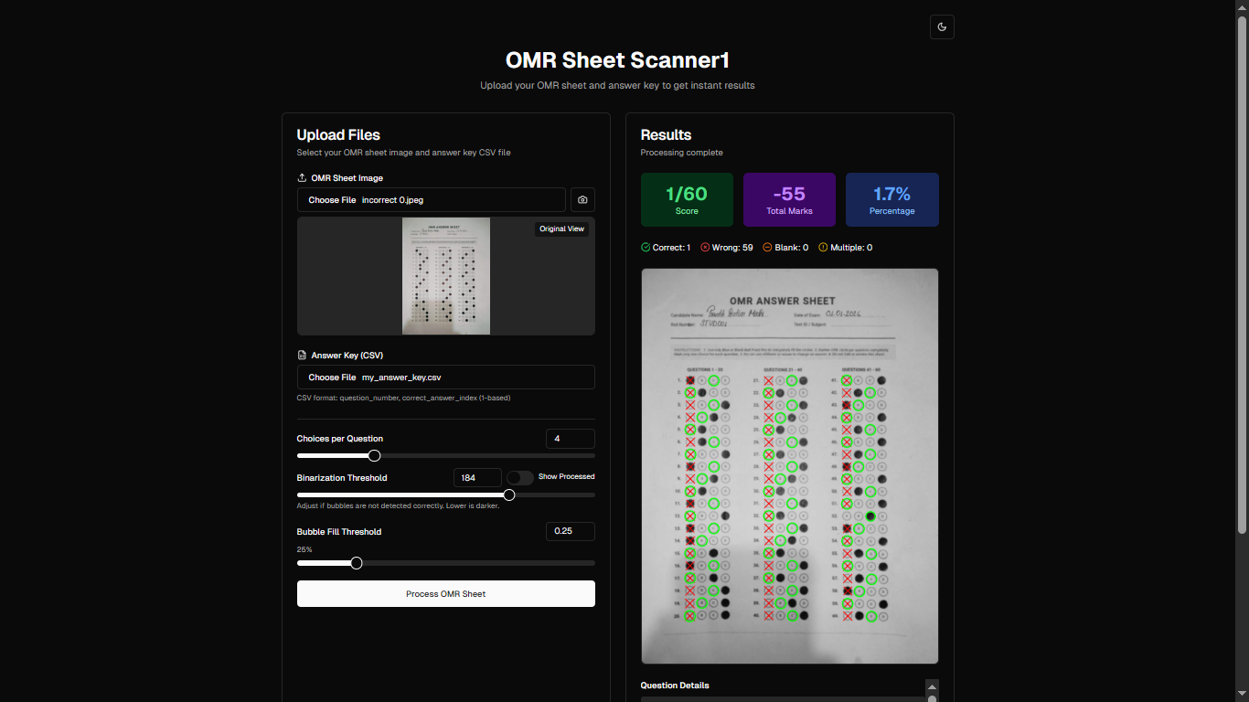 OMR Scanner Project